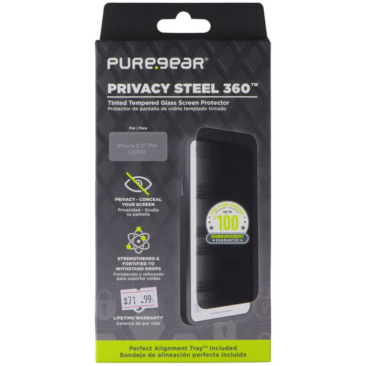 PureGear Steel 360 Glass Screen Protector for Apple iPhone 17 Pro - Privacy Cell Phone - Screen Protectors PureGear - Simple Cell Bulk Wholesale Pricing - USA Seller