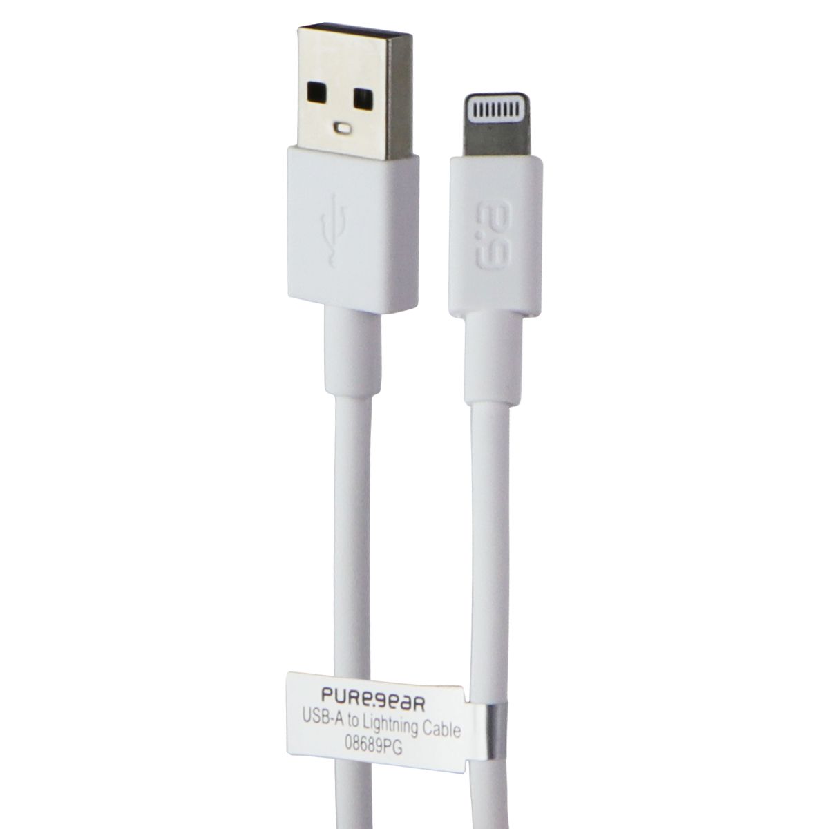 PureGear USB-A to Lightning 8-Pin Charging Cable 4FT - White Cell Phone - Cables & Adapters PureGear - Simple Cell Bulk Wholesale Pricing - USA Seller