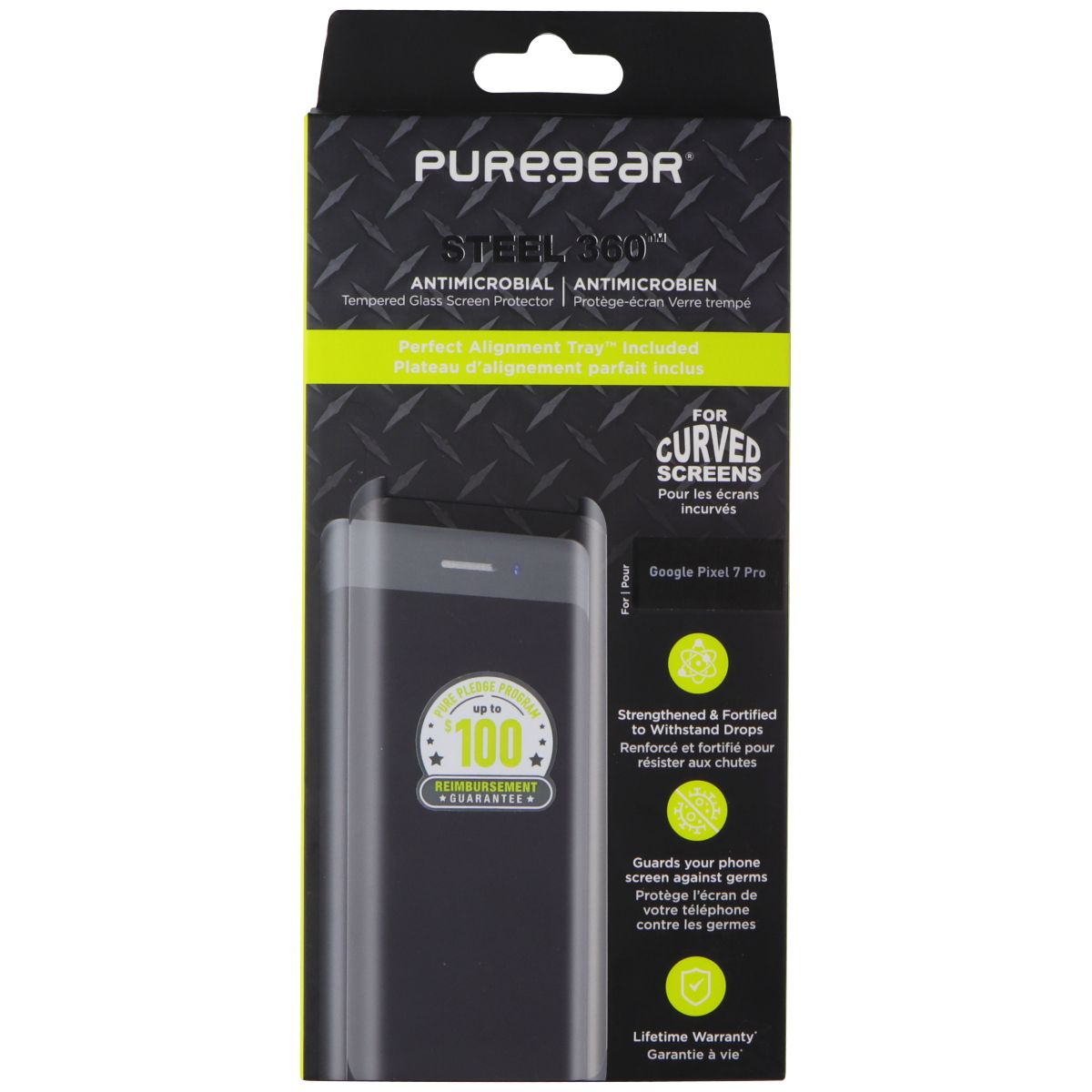 PureGear Steel 360 Screen Protector for Google Pixel 7 Pro - Clear Cell Phone - Screen Protectors PureGear - Simple Cell Bulk Wholesale Pricing - USA Seller