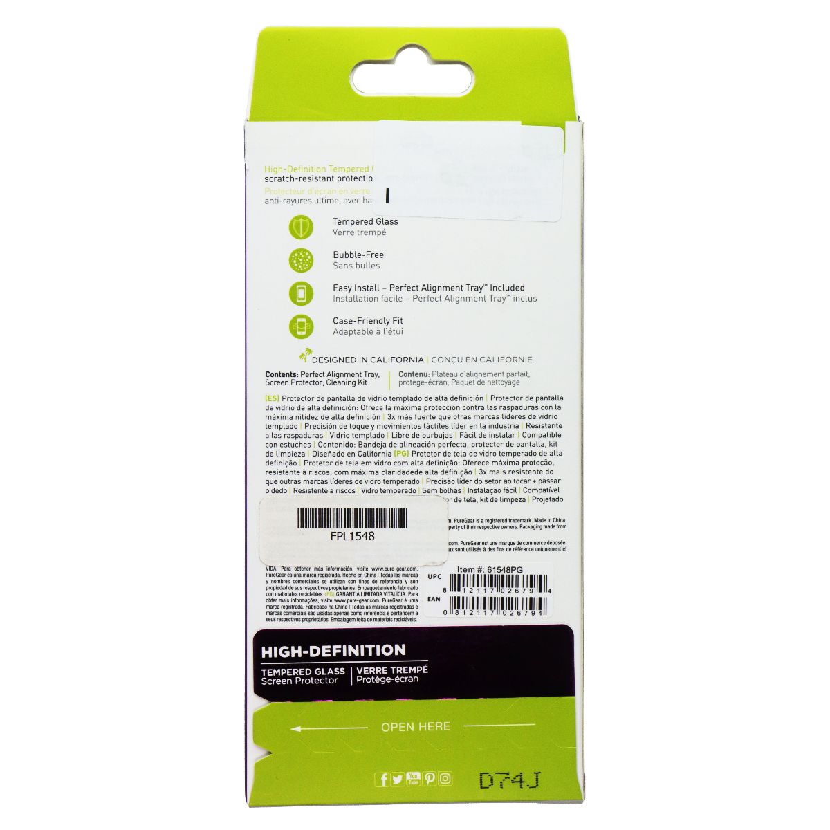 PureGear HD Tempered Glass Screen Protector for Apple iPhone 7 - Clear Cell Phone - Screen Protectors PureGear - Simple Cell Bulk Wholesale Pricing - USA Seller