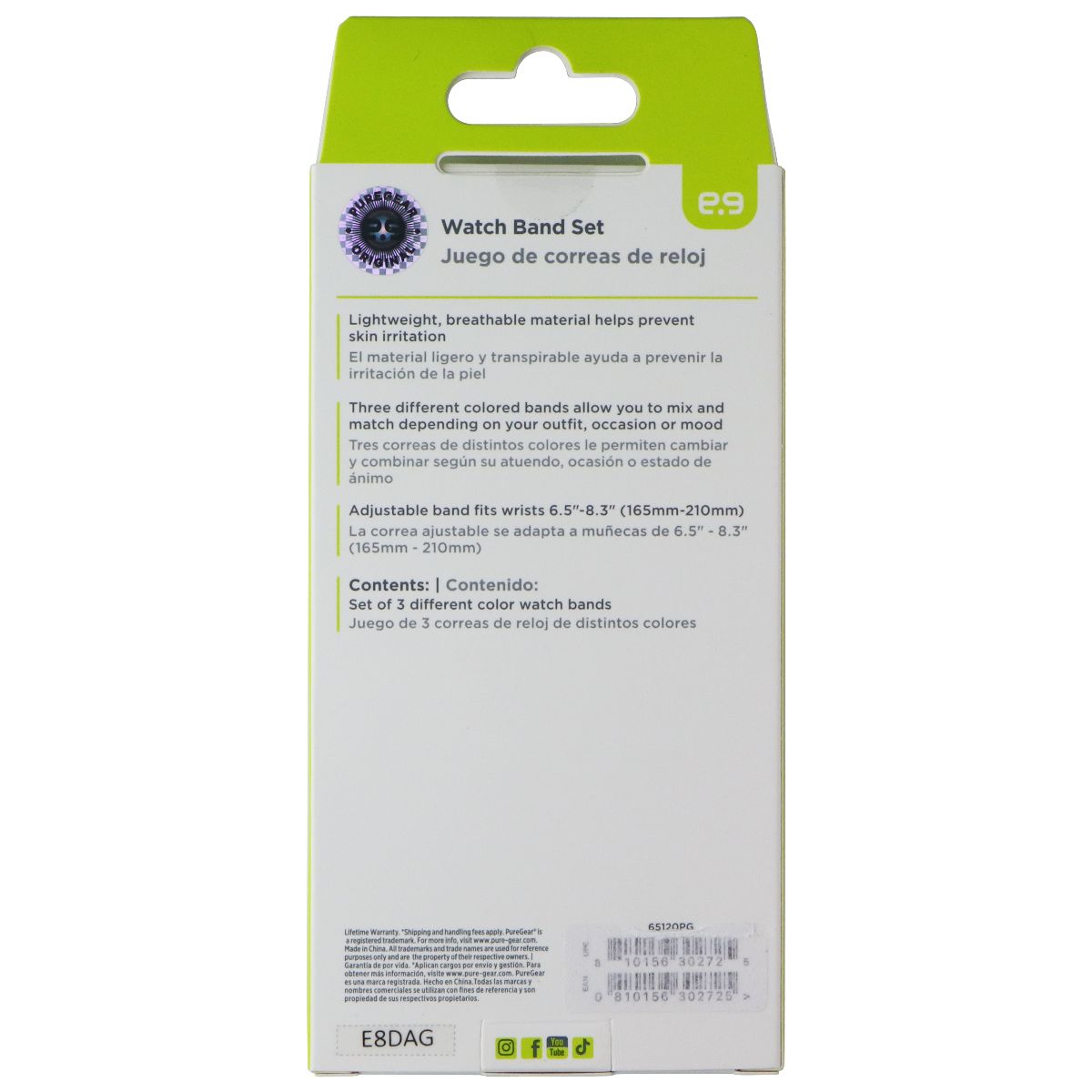 PureGear Watch Band Set for Samsung Galaxy Watch Ultra - 3 Pack Black/Gray/Green