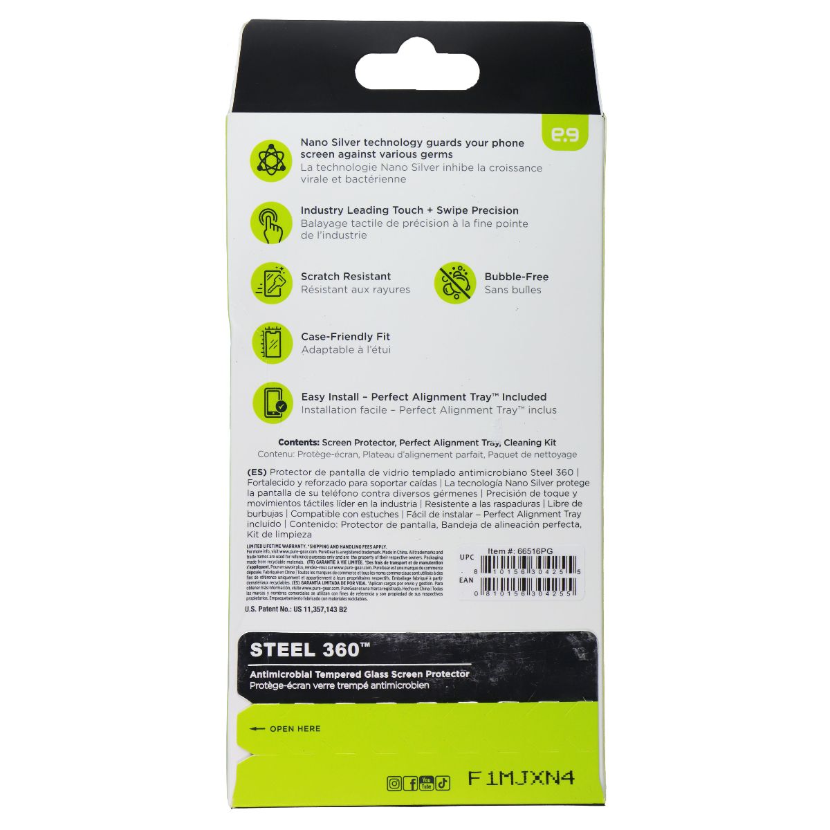 PureGear Steel 360 Tempered Glass Screen Protector for Google Pixel 9a Cell Phone - Screen Protectors PureGear - Simple Cell Bulk Wholesale Pricing - USA Seller