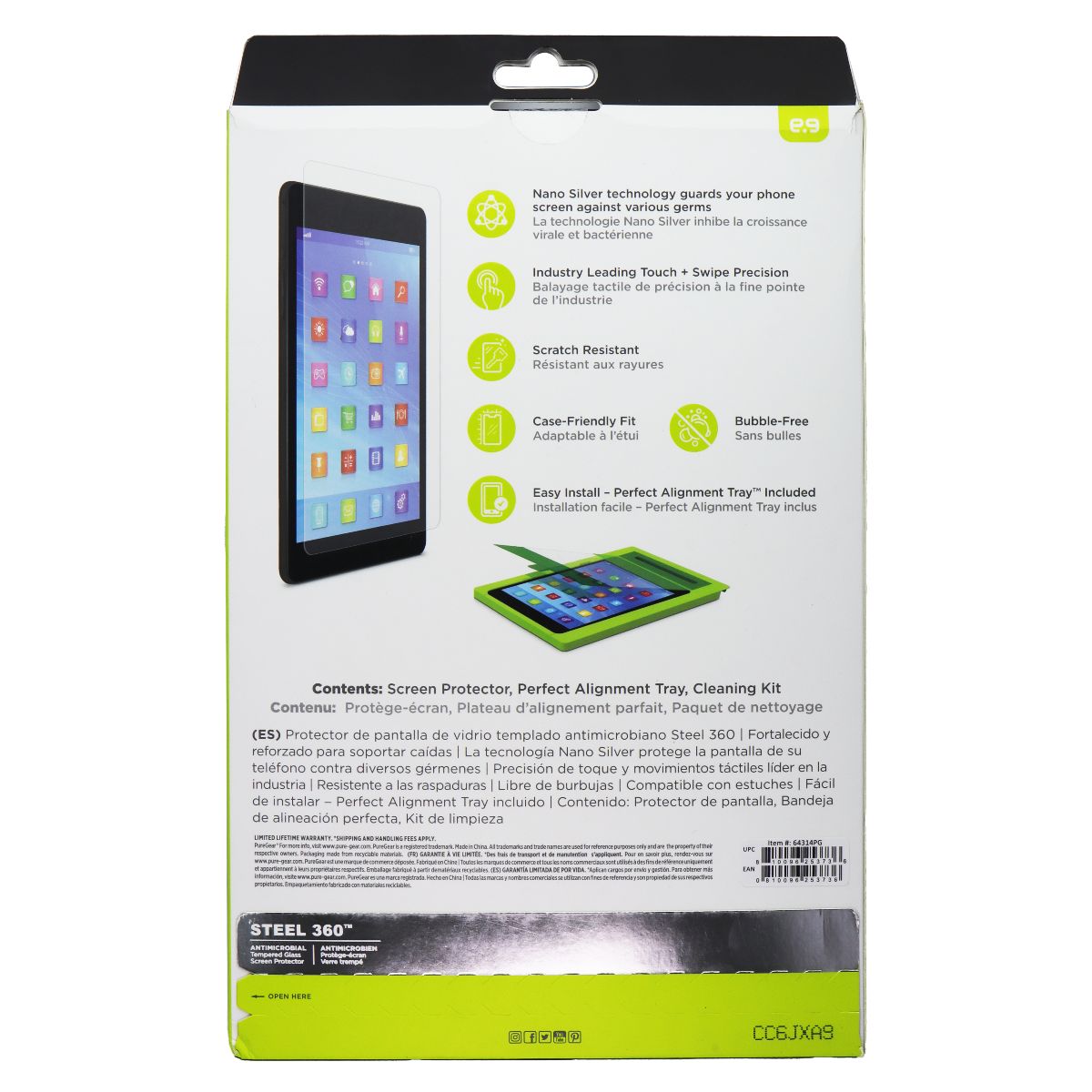 PureGear Steel 360 Screen Protector w/Alignment Tray for iPad (10th Gen) - Clear iPad/Tablet Accessories - Screen Protectors PureGear - Simple Cell Bulk Wholesale Pricing - USA Seller
