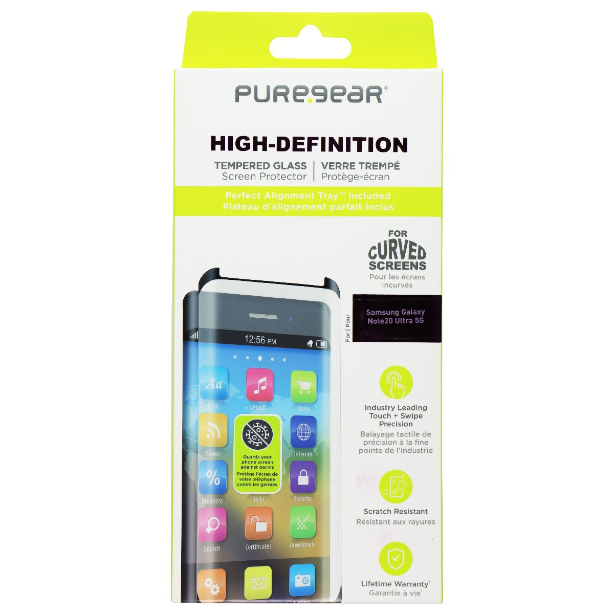 PureGear High-Definition Tempered Glass for Samsung Galaxy Note20 Ultra 5G Cell Phone - Screen Protectors PureGear - Simple Cell Bulk Wholesale Pricing - USA Seller