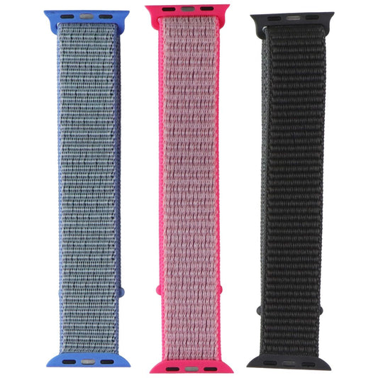 PureGear 3 Pack Nylon & Velcro Watch Band Set for Apple Watch (38/40/41mm) Smart Watch Accessories - Watch Bands PureGear - Simple Cell Bulk Wholesale Pricing - USA Seller