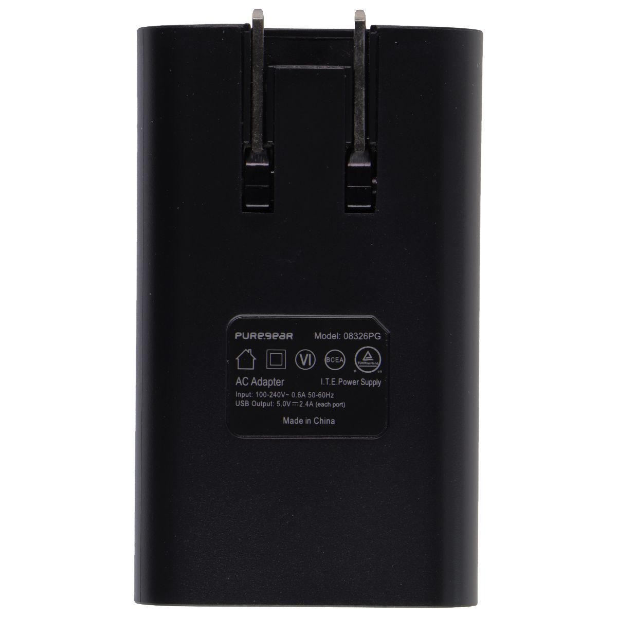 PureGear (24-Watt) Dual Port USB-A Wall charger - Black (62786PG) Cell Phone - Chargers & Cradles PureGear - Simple Cell Bulk Wholesale Pricing - USA Seller