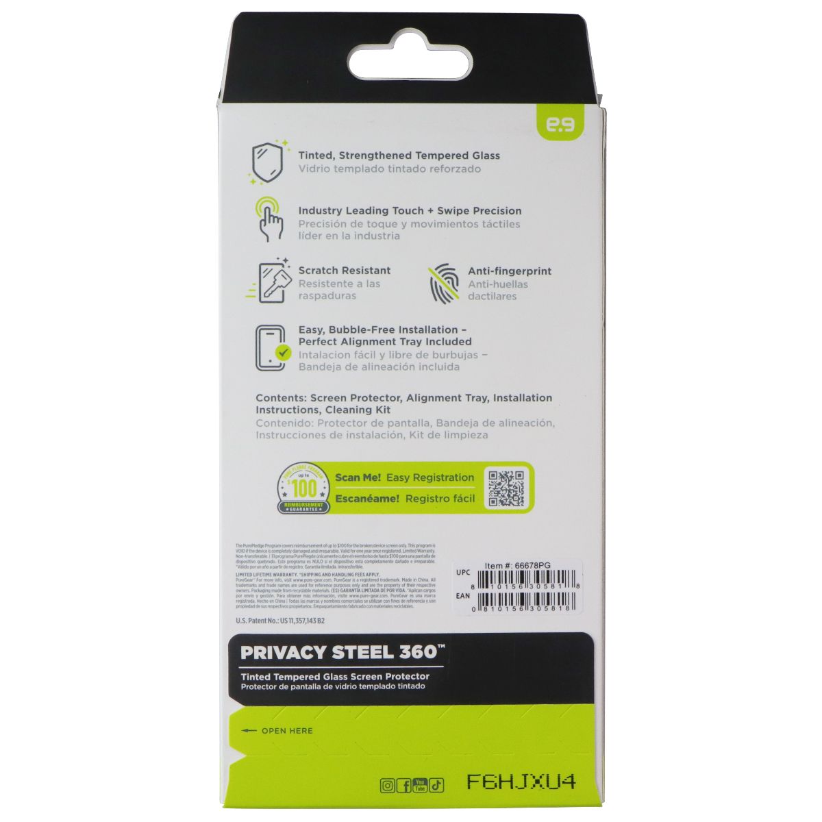 PureGear Steel 360 Glass Screen Protector for Apple iPhone 17 Air - Privacy