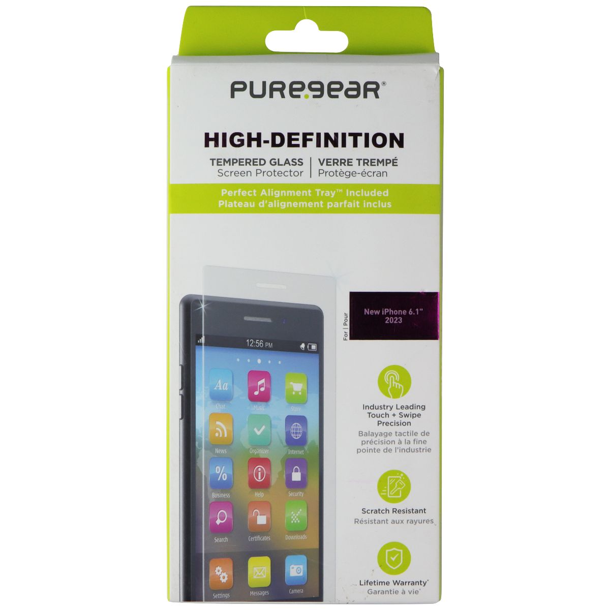PureGear High-Definition Tempered Glass Screen Protector for Apple iPhone 15 Cell Phone - Screen Protectors PureGear - Simple Cell Bulk Wholesale Pricing - USA Seller