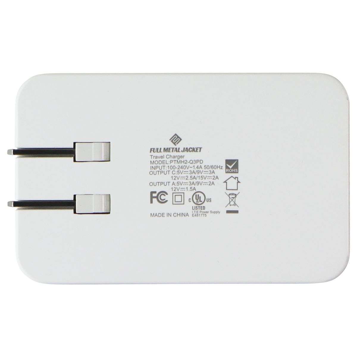 Qmadix Full Metal Jacket Dual-Port USB-C & USB-A 3.0 PD Charge Adapter - White Cell Phone - Cables & Adapters Qmadix - Simple Cell Bulk Wholesale Pricing - USA Seller