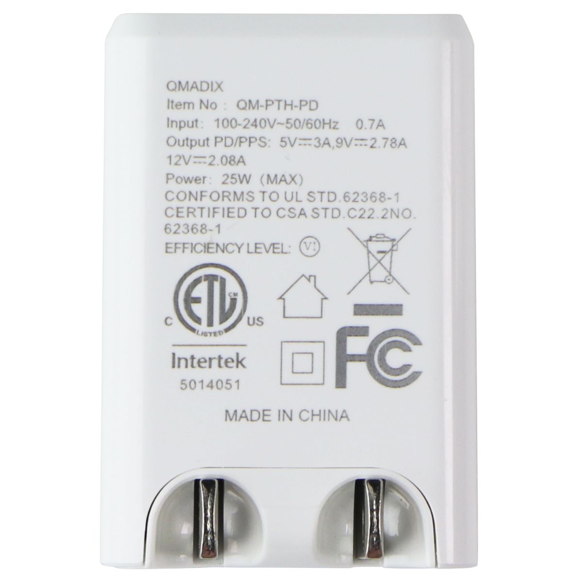 QMADIX USB-C Travel Charging Hub (25W) - White Cell Phone - Chargers & Cradles Qmadix - Simple Cell Bulk Wholesale Pricing - USA Seller