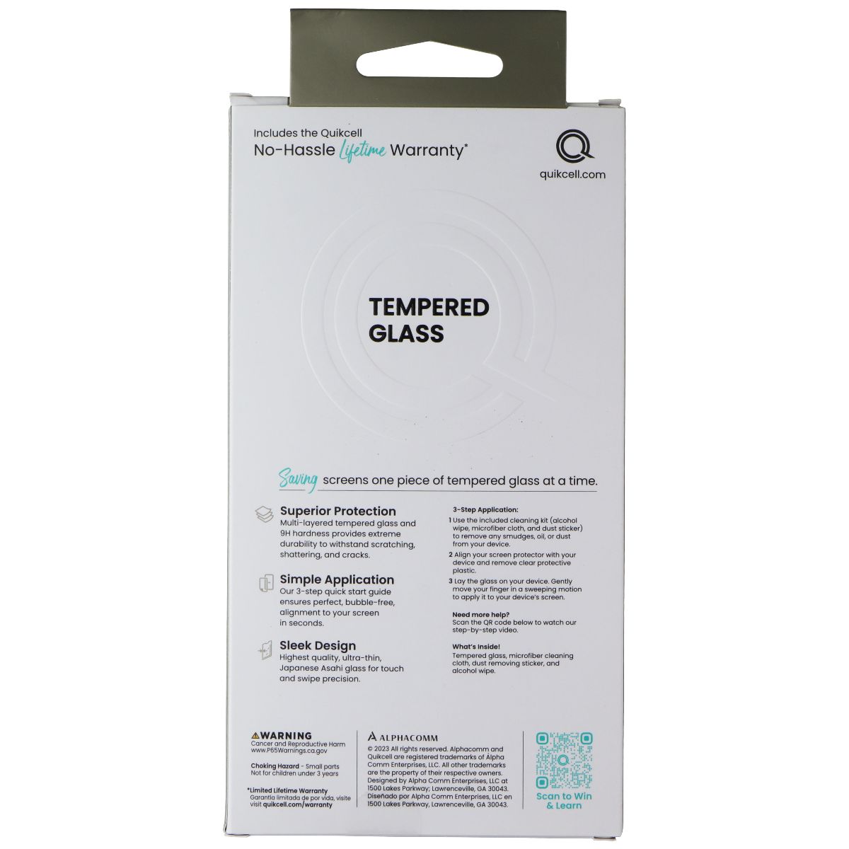 Quikcell Tempered Glass Screen Protector for Apple iPhone 15 Plus Cell Phone - Screen Protectors Quikcell - Simple Cell Bulk Wholesale Pricing - USA Seller