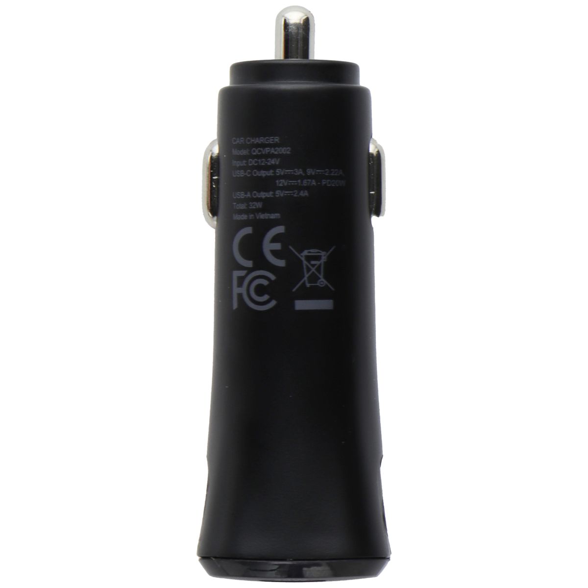 Quikcell 32W Dual Port (USB-C and USB-A) PD Car Charger - Black Cell Phone - Cables & Adapters Quikcell - Simple Cell Bulk Wholesale Pricing - USA Seller