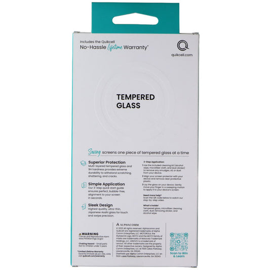 Quikcell Tempered Glass Screen Protector for Motorola Moto G Stylus (2022) Cell Phone - Screen Protectors Quikcell - Simple Cell Bulk Wholesale Pricing - USA Seller