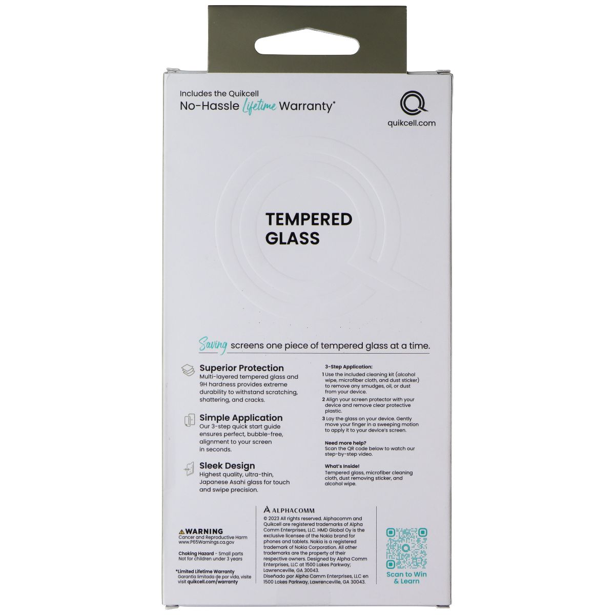 Quikcell Tempered Glass Screen Protector for Nokia C110 Cell Phone - Screen Protectors Quikcell - Simple Cell Bulk Wholesale Pricing - USA Seller