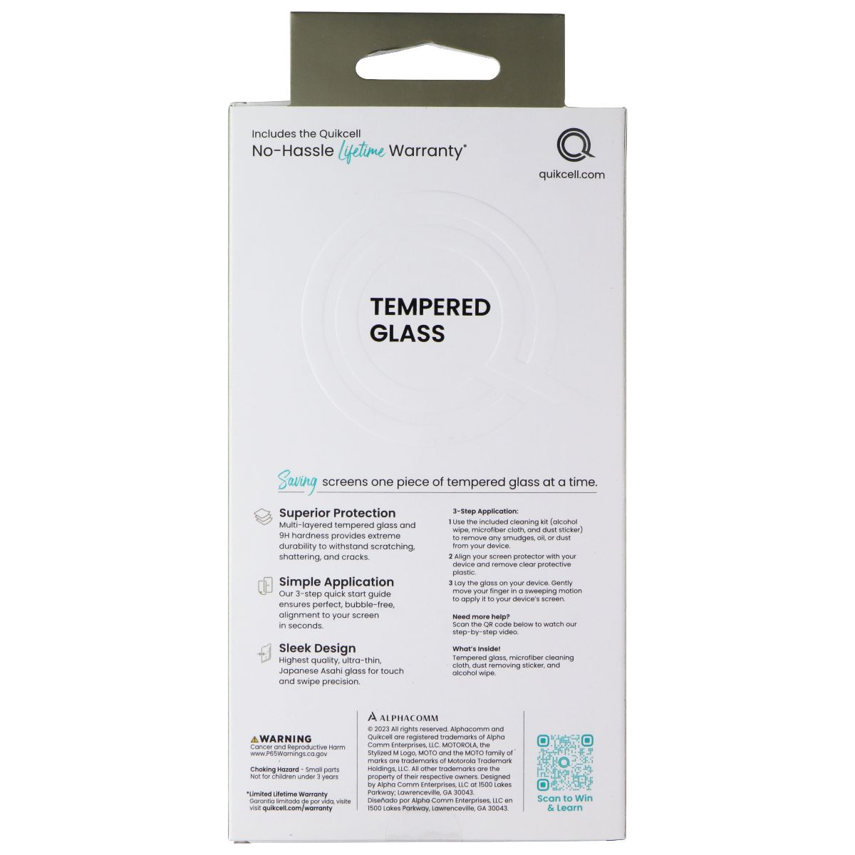 Quikcell Tempered Glass Premium Screen Protector for Moto G Stylus (2023) Cell Phone - Screen Protectors Quikcell - Simple Cell Bulk Wholesale Pricing - USA Seller