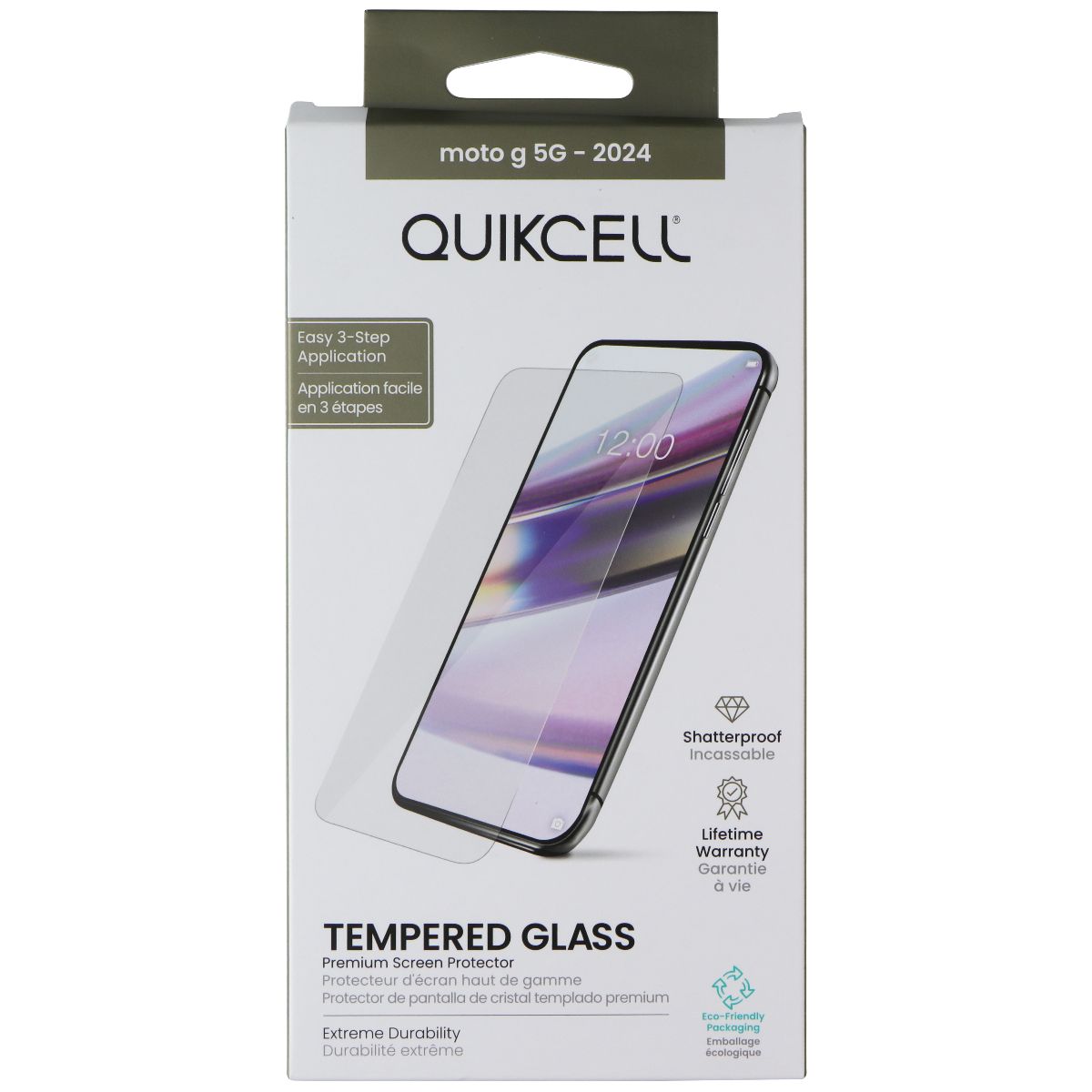 Quikcell Tempered Glass Screen Protector for Motorola Moto G 5G - 2024 Cell Phone - Screen Protectors Quikcell - Simple Cell Bulk Wholesale Pricing - USA Seller