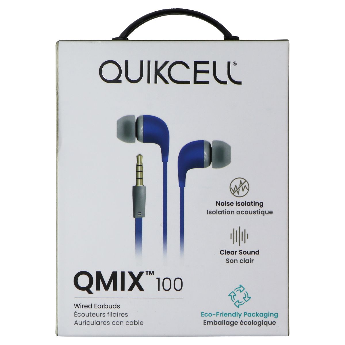 Quikcell QMIX 100 (3.5mm) Wired Earbuds - Blue Portable Audio - Headphones Quikcell - Simple Cell Bulk Wholesale Pricing - USA Seller