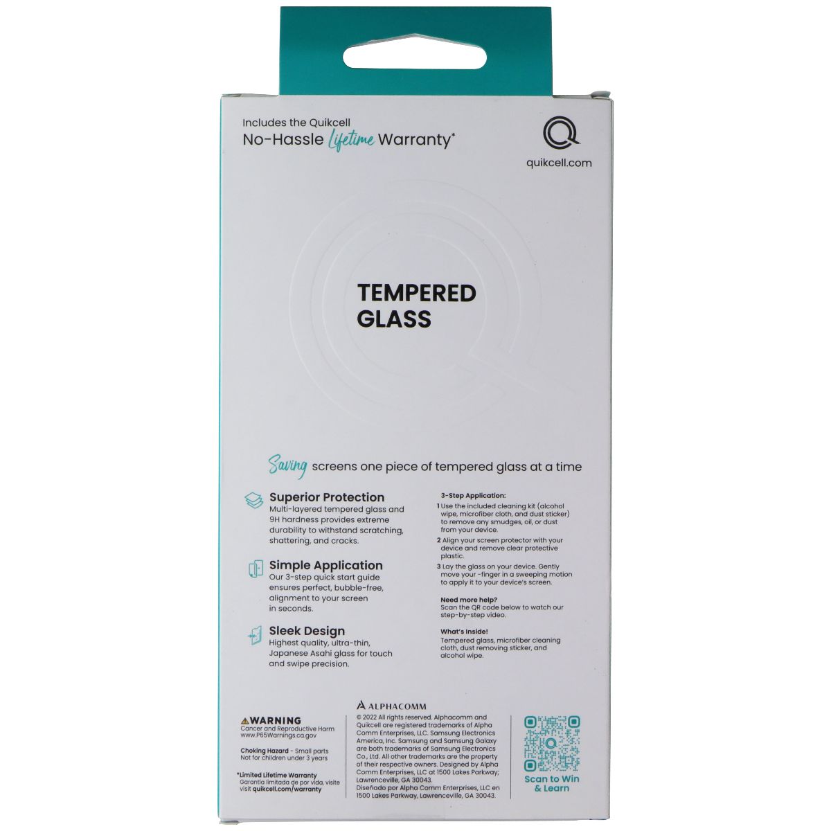 Quikcell Tempered Glass Premium Screen Protector for Samsung Galaxy A53 5G Cell Phone - Screen Protectors Quikcell - Simple Cell Bulk Wholesale Pricing - USA Seller