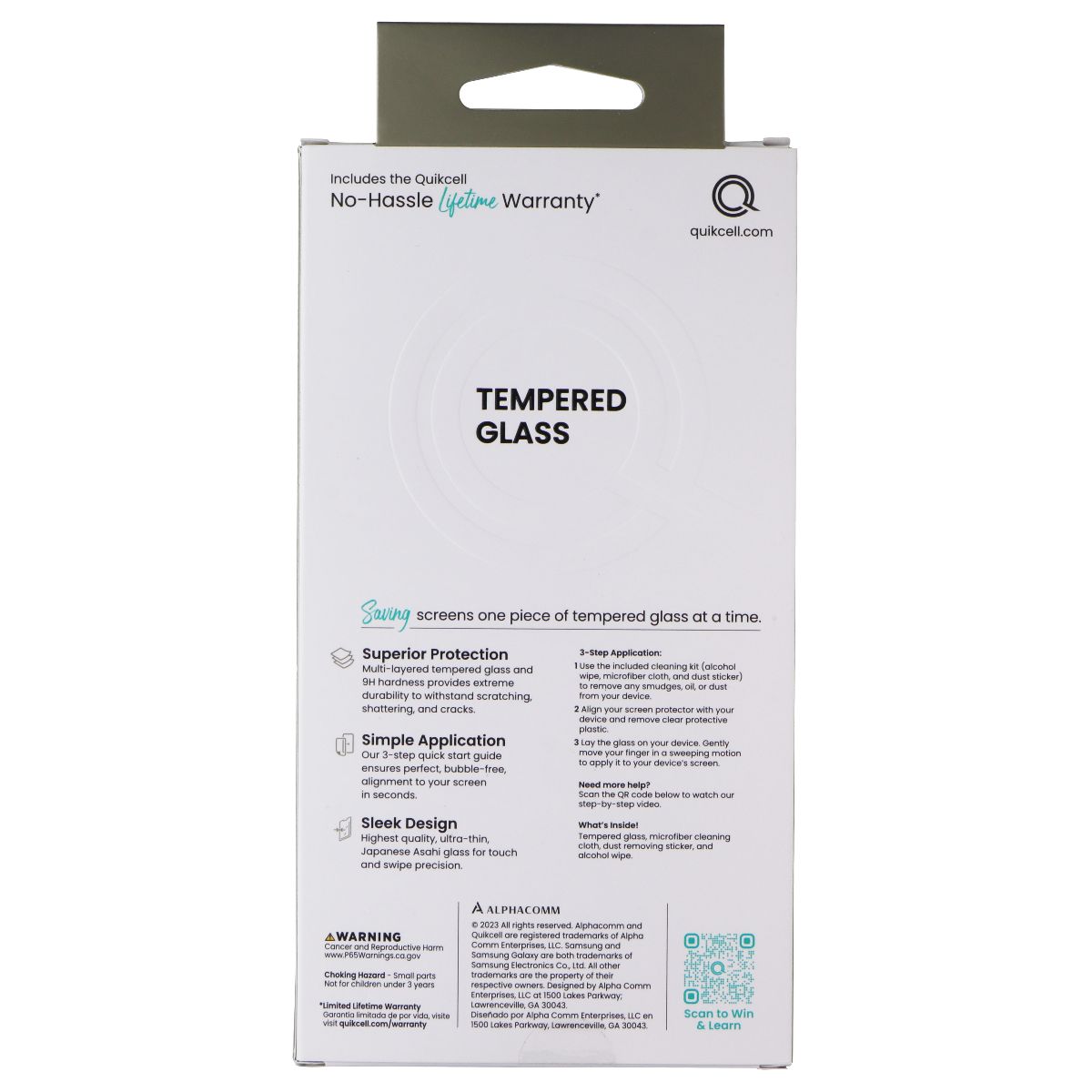 Quikcell Tempered Glass Premium Screen Protector for Samsung Galaxy A54 5G Cell Phone - Screen Protectors Quikcell - Simple Cell Bulk Wholesale Pricing - USA Seller