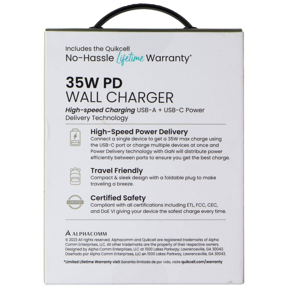 Quikcell (35W) PD Wall Charger Dual Port (USB-C/USB-A) Adapter (GaN Charging) Cell Phone - Chargers & Cradles Quikcell - Simple Cell Bulk Wholesale Pricing - USA Seller