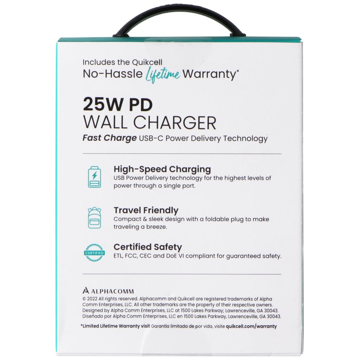 Quikcell (25W) PD Wall Charger USB-C Single Port Adapter - Black Cell Phone - Cables & Adapters Quikcell - Simple Cell Bulk Wholesale Pricing - USA Seller