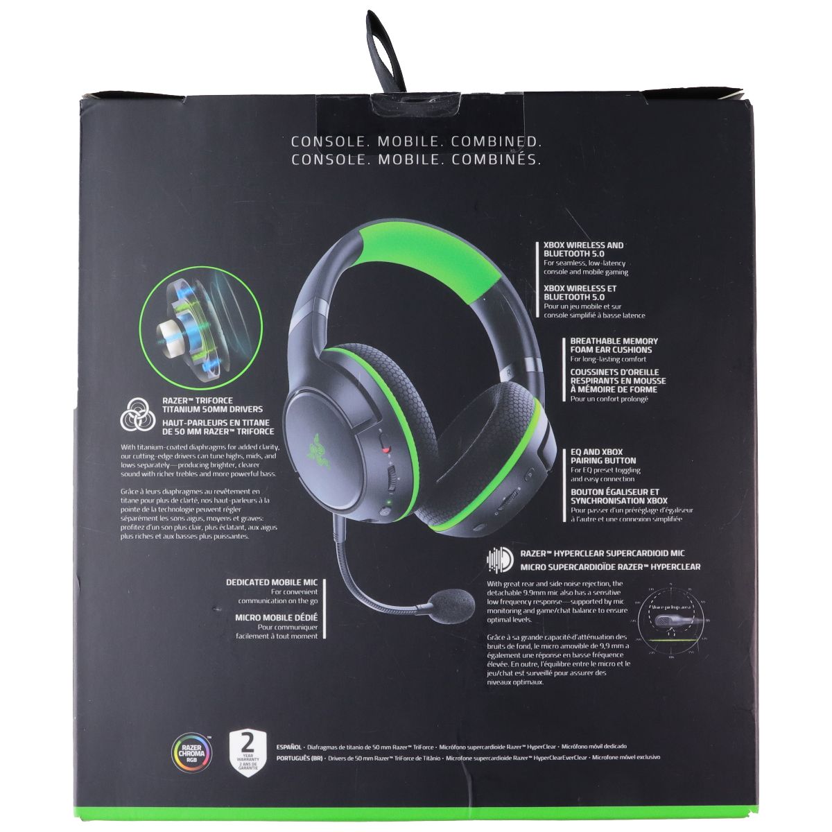 Razer Kaira Pro Wireless XBox Gaming Headset - Black/Green (RZ04-03470100-R3U1)