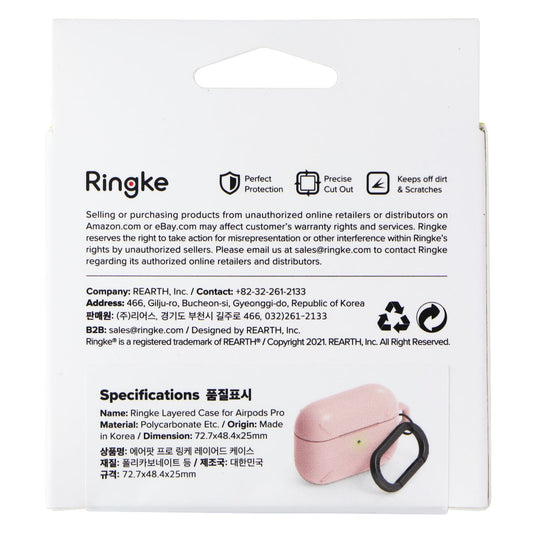 Ringke AirPods Pro Layered Anti-Scratch Hard Case - Peach Pink iPod, Audio Player Accessories - Cases, Covers & Skins Ringke - Simple Cell Bulk Wholesale Pricing - USA Seller