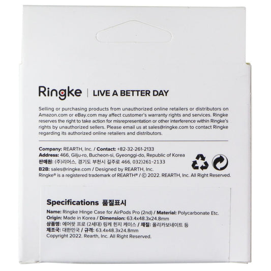 Ringke Hinge Case for Apple AirPods Pro (2nd) - Clear iPod, Audio Player Accessories - Other Portable Audio Accs Ringke - Simple Cell Bulk Wholesale Pricing - USA Seller