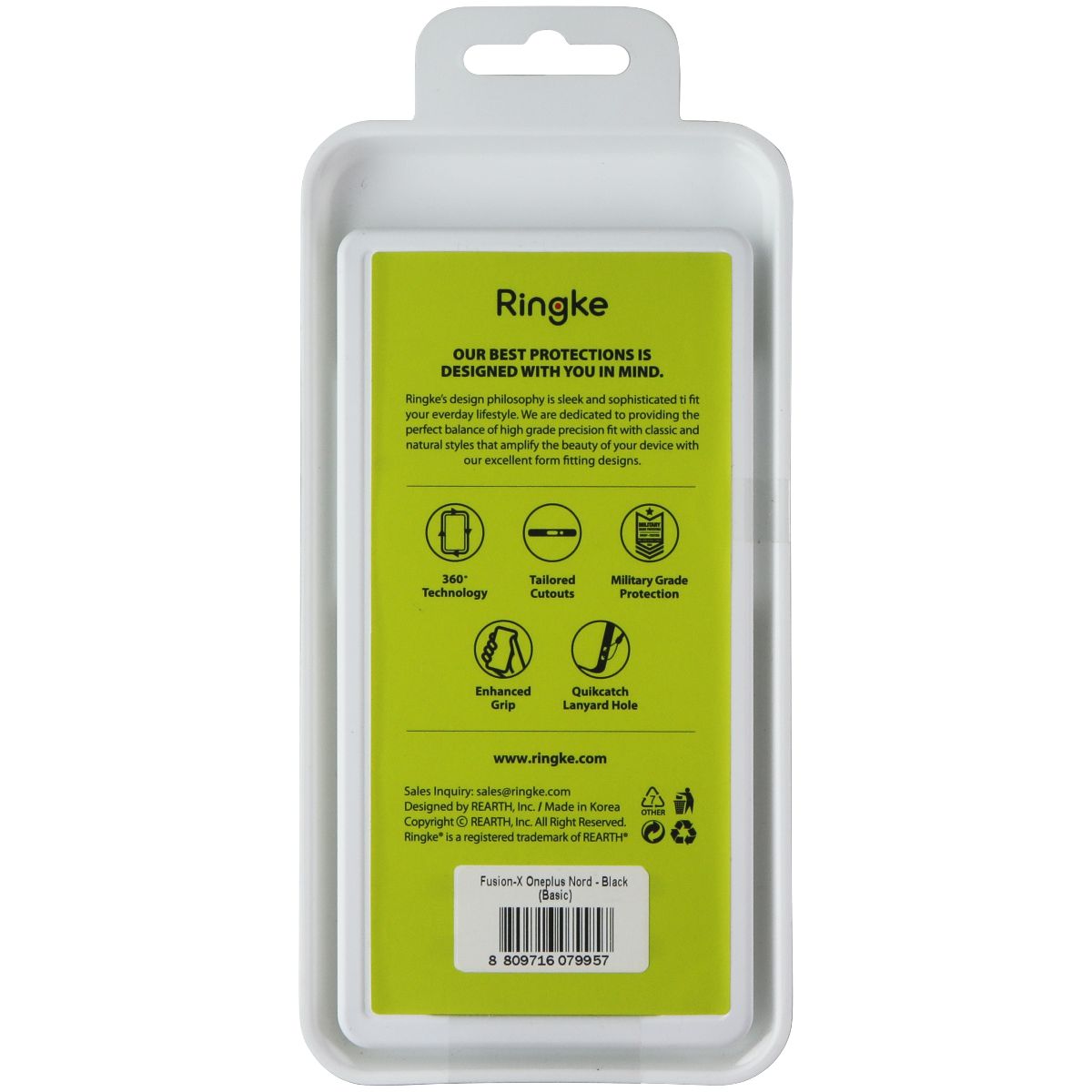 Ringke Fusion X Series Case for OnePlus Nord - Clear / Black