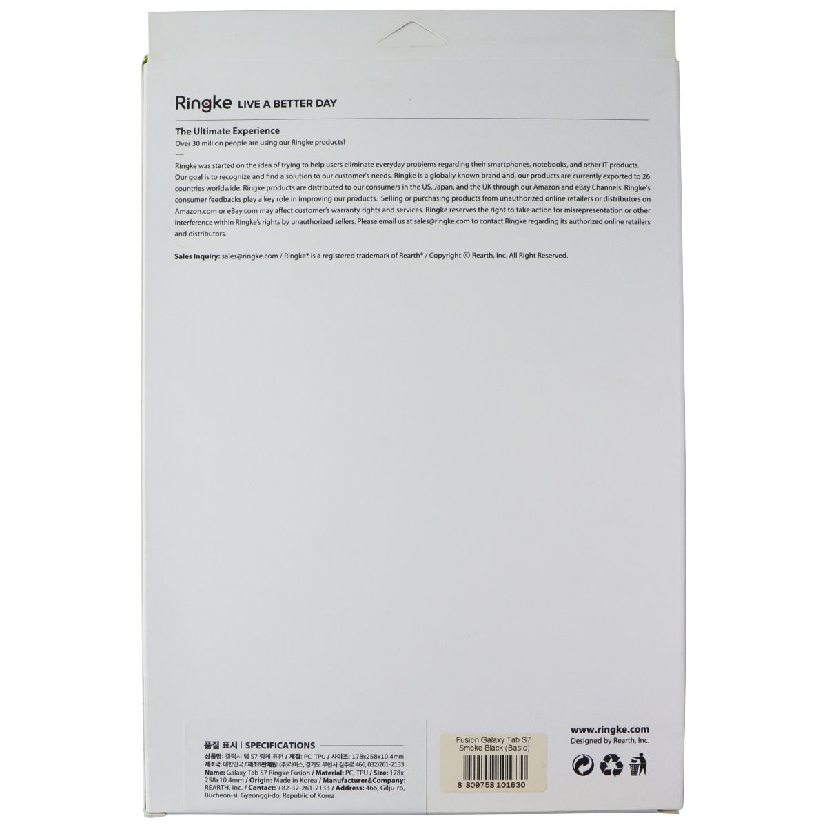 Ringke Fusion Series Case for Samsung Galaxy Tab S7 - Clear/Black iPad/Tablet Accessories - Cases, Covers, Keyboard Folios Ringke - Simple Cell Bulk Wholesale Pricing - USA Seller