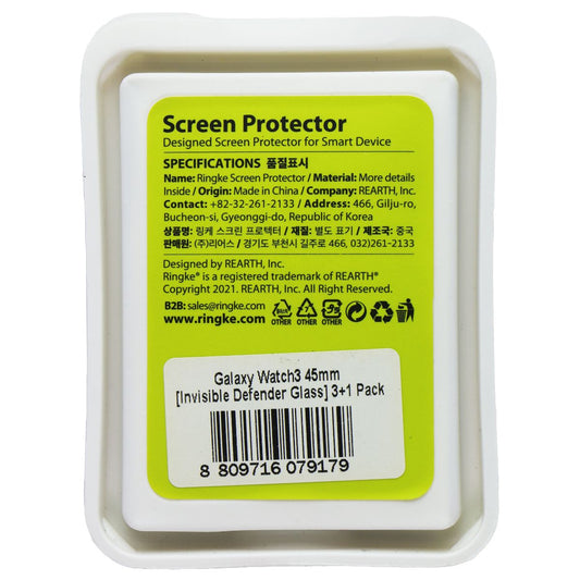 Ringke Premium Tempered Glass Screen Protector for Galaxy Watch 3 (45mm) - 4 Pk Smart Watch Accessories - Screen Protectors Ringke - Simple Cell Bulk Wholesale Pricing - USA Seller