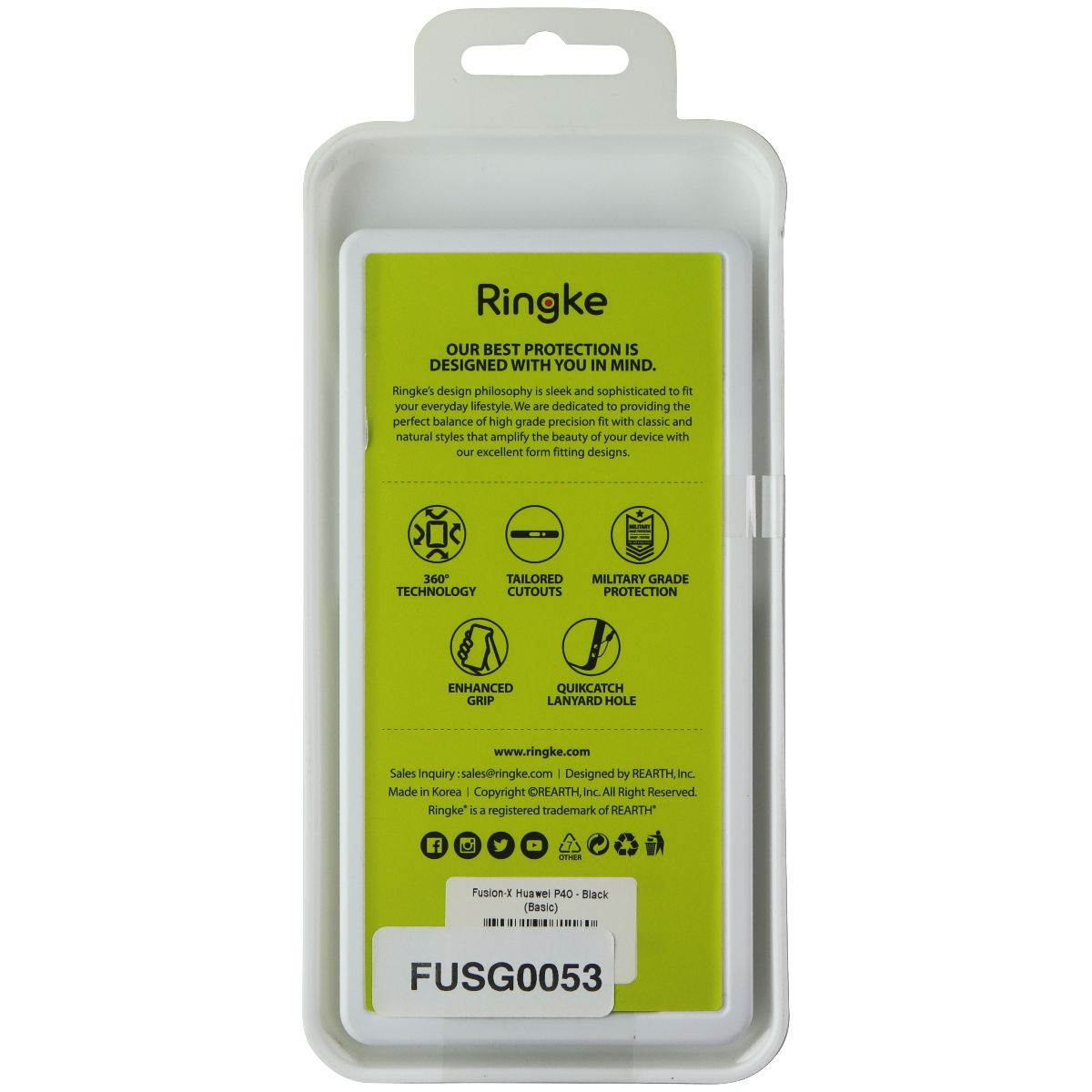 Ringke Fusion X Series Case for Huawei P40 - Clear / Black Cell Phone - Cases, Covers & Skins Ringke - Simple Cell Bulk Wholesale Pricing - USA Seller