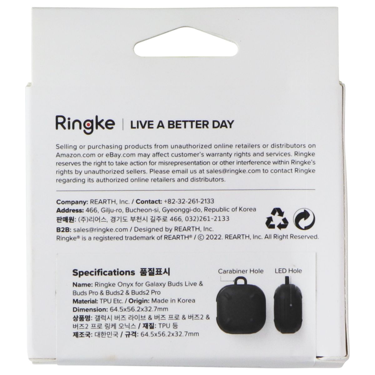 Ringke Onyx Series Case for Galaxy Buds Live/Buds Pro/Buds2/Buds2 Pro - Black iPod, Audio Player Accessories - Cases, Covers & Skins Ringke - Simple Cell Bulk Wholesale Pricing - USA Seller