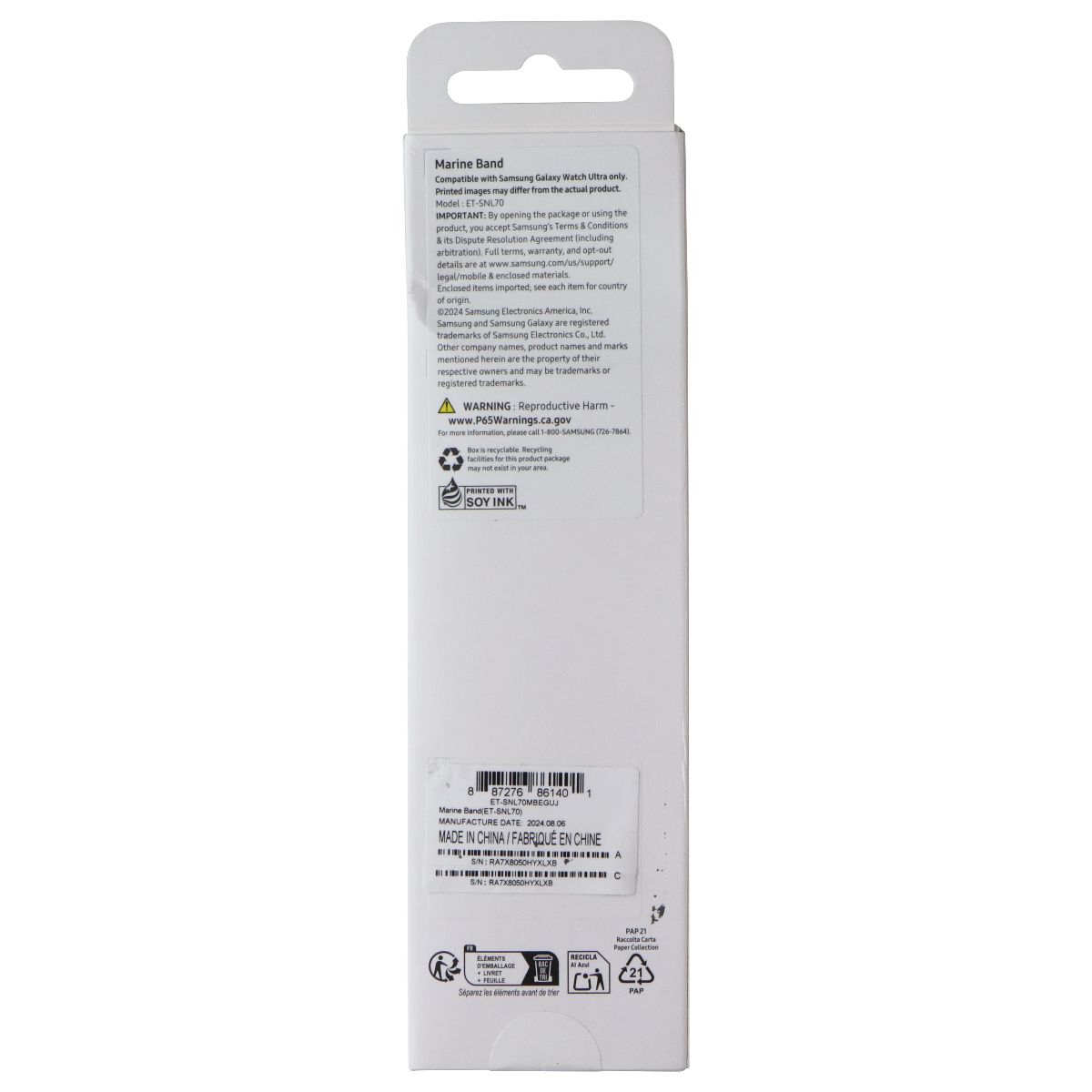 Samsung Official Marine Band for Galaxy Watch Ultra - Dark Gray (ET-SNL70)