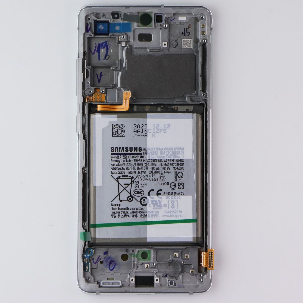 Repair Part SVC LCD Assembly Octa Kit (E/ZW) for Galaxy S20 FE 5G (G781U) Silver