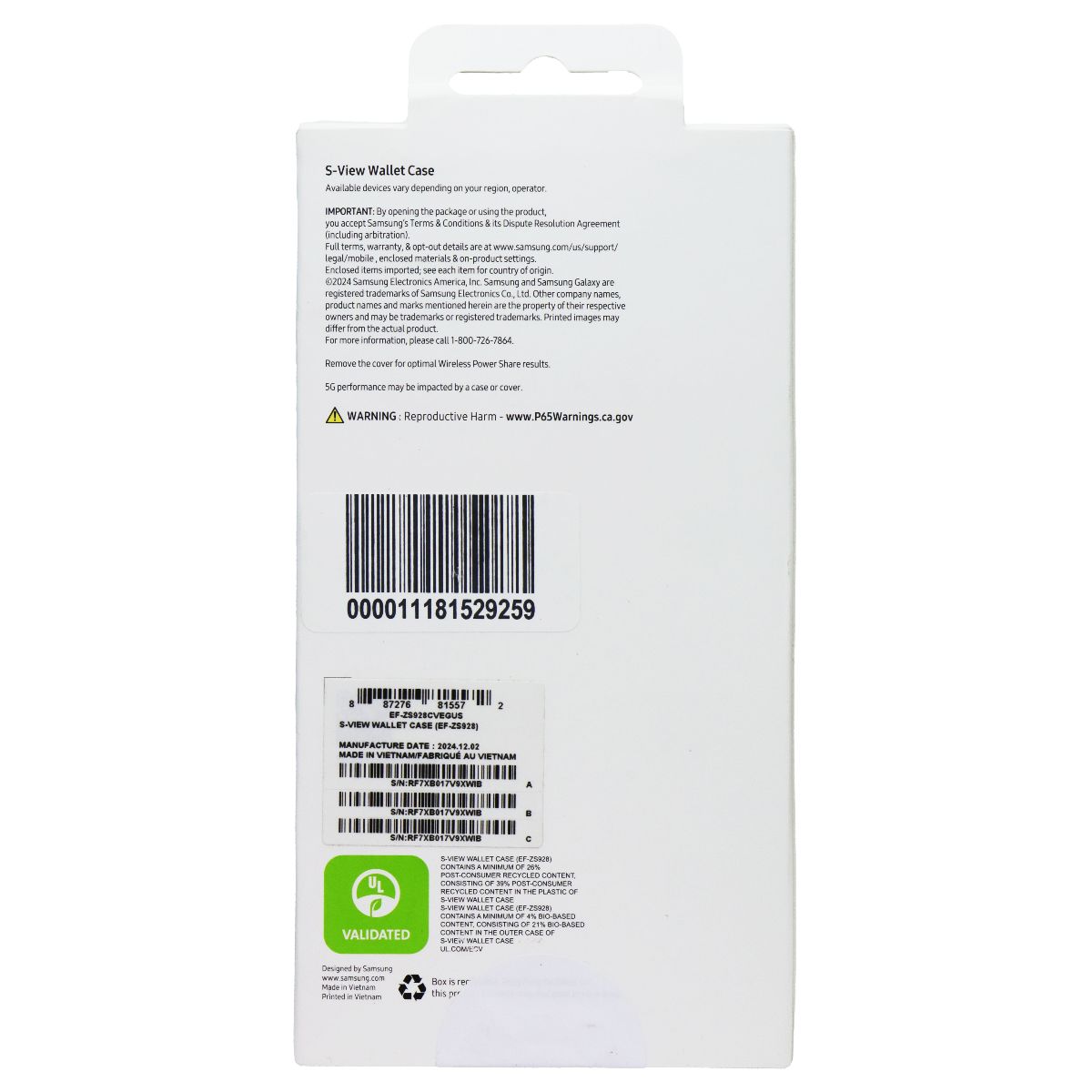 Samsung Official S-View Wallet Case for Galaxy S24 Ultra - Violet Cell Phone - Cases, Covers & Skins Samsung - Simple Cell Bulk Wholesale Pricing - USA Seller