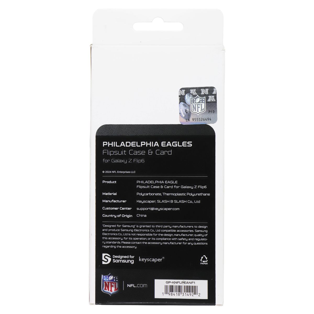 Samsung Flipsuit Case & Card for Galaxy Z Flip6 - NFL Philadelphia Eagles