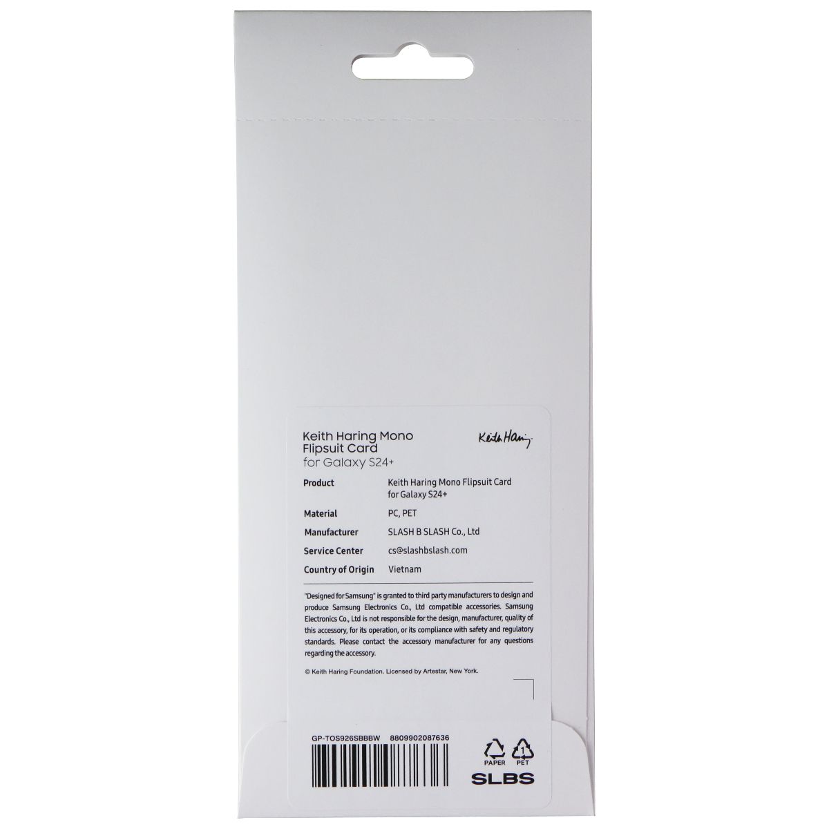 Samsung Interactive Flipsuit Card for Galaxy S24+ (Plus) - Keith Haring Black Cell Phone - Cases, Covers & Skins Samsung - Simple Cell Bulk Wholesale Pricing - USA Seller