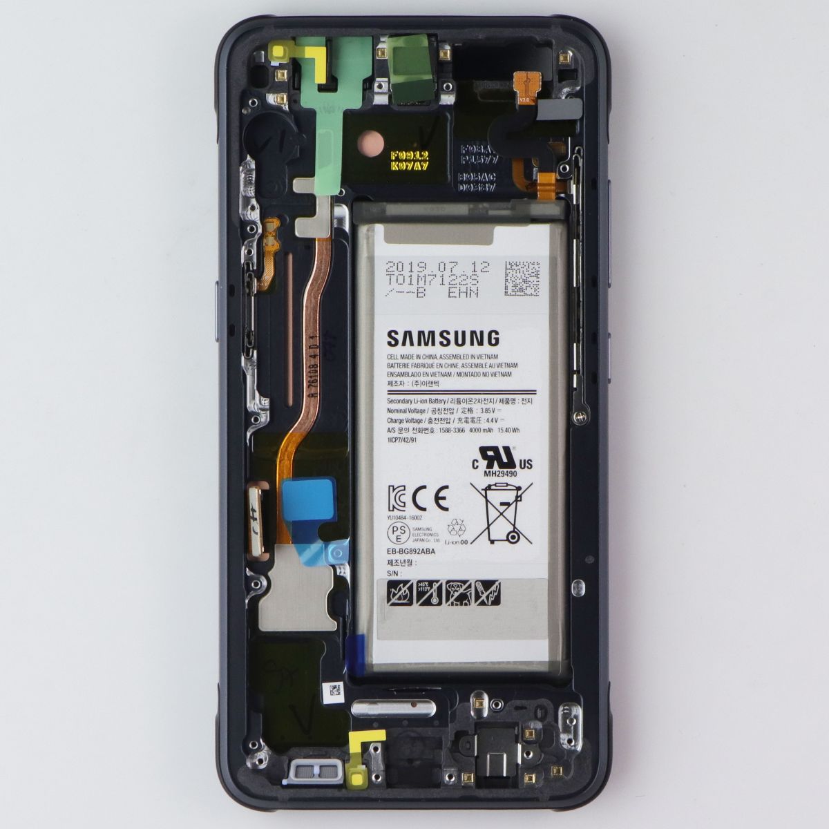 Repair Part SVC LCD Assembly Octa Kit (E/GR) for Galaxy S8 Active SM-G892 - Gray Cell Phone - Replacement Parts & Tools Samsung - Simple Cell Bulk Wholesale Pricing - USA Seller