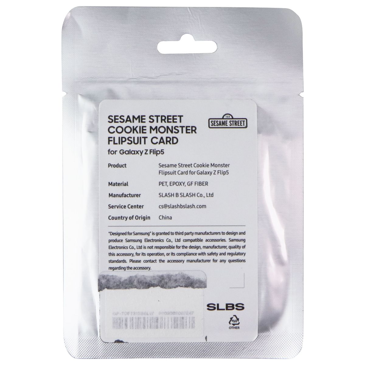 Samsung Flipsuit Card for Galaxy Z Flip5 Flipsuit Case - Cookie Monster Cell Phone - Cases, Covers & Skins Samsung - Simple Cell Bulk Wholesale Pricing - USA Seller