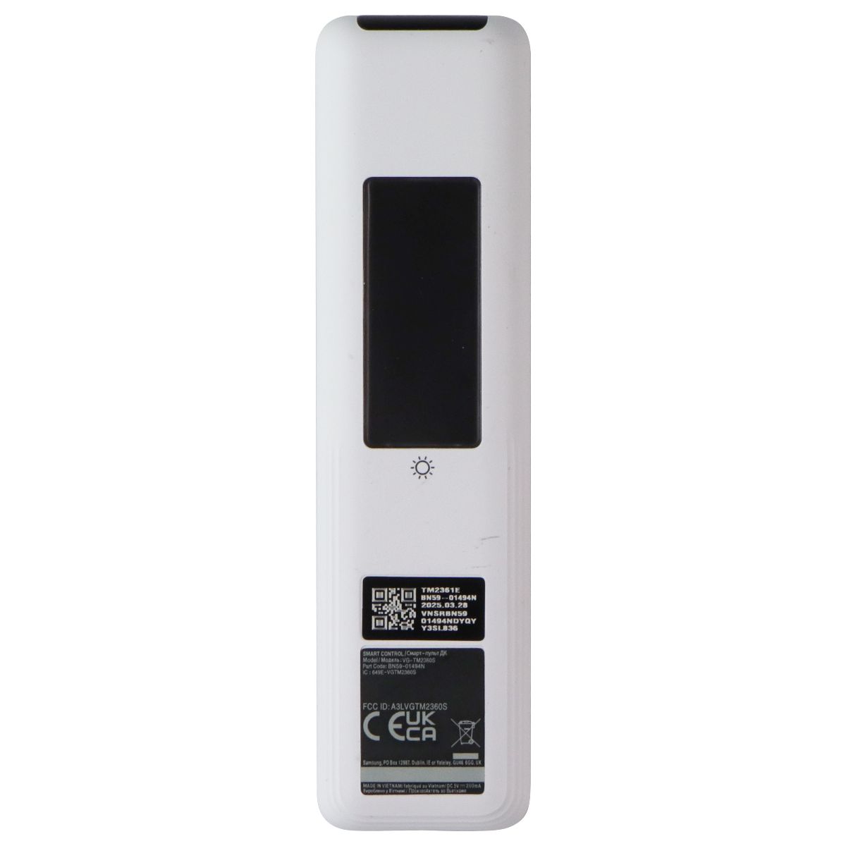 Samsung TM2360S Solar Charge Voice Remote (BN59-01494N) for Samsung TVs - White Keyboards/Mice - Remote Controls & Pointers Samsung - Simple Cell Bulk Wholesale Pricing - USA Seller