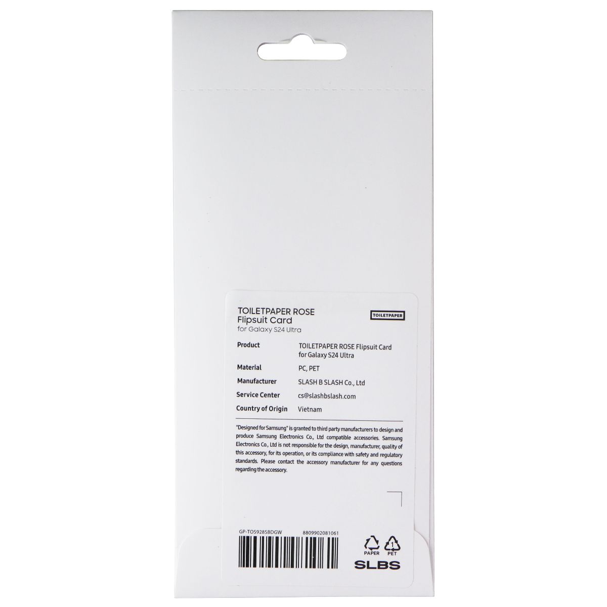 Samsung Interactive Flipsuit Card for Galaxy S24 Ultra - TOILETPAPER Rose Green