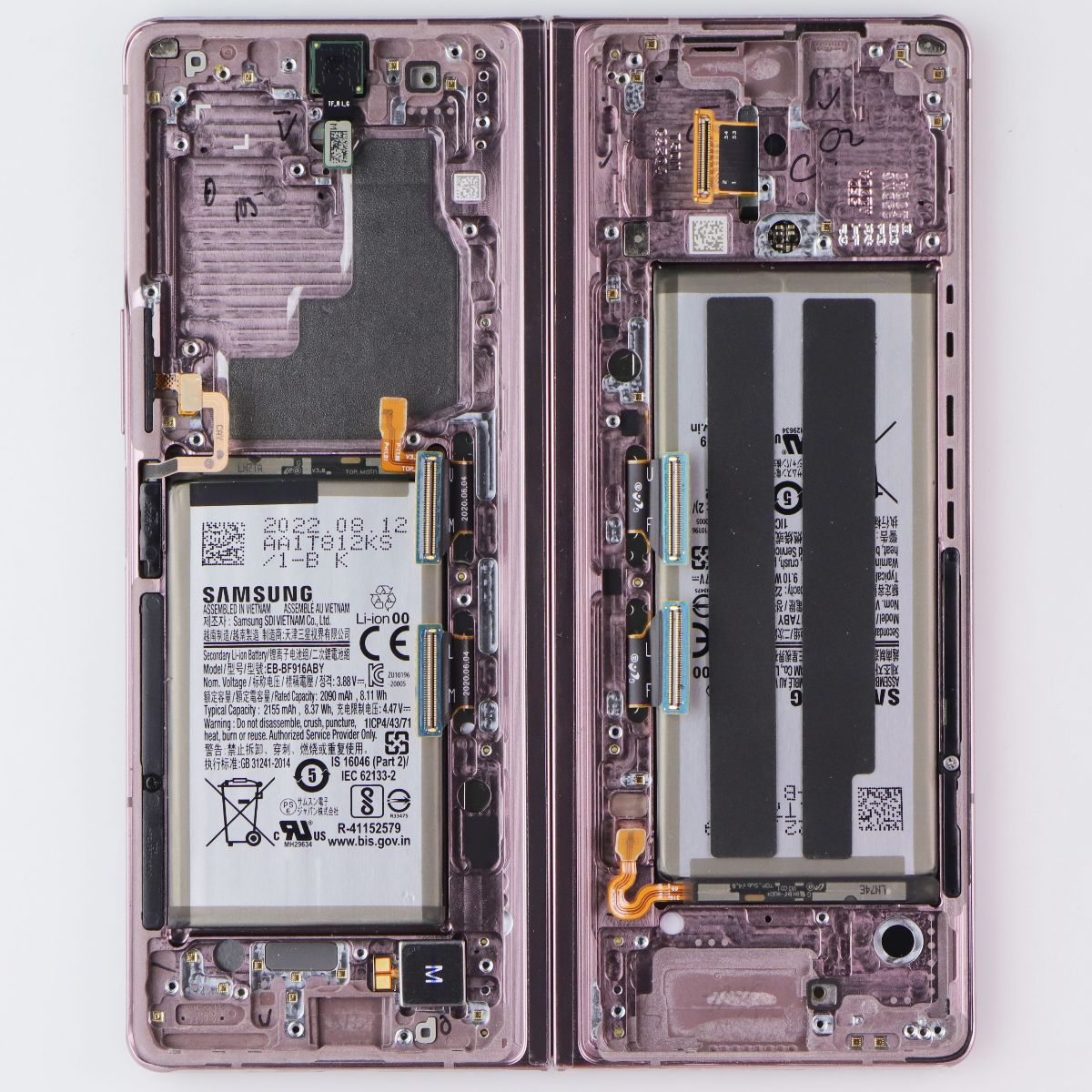 Repair Part SVC LCD Assembly Octa Kit (E/ZN/PF) for Galaxy Z Fold2 F916U Bronze Cell Phone - Replacement Parts & Tools Samsung - Simple Cell Bulk Wholesale Pricing - USA Seller