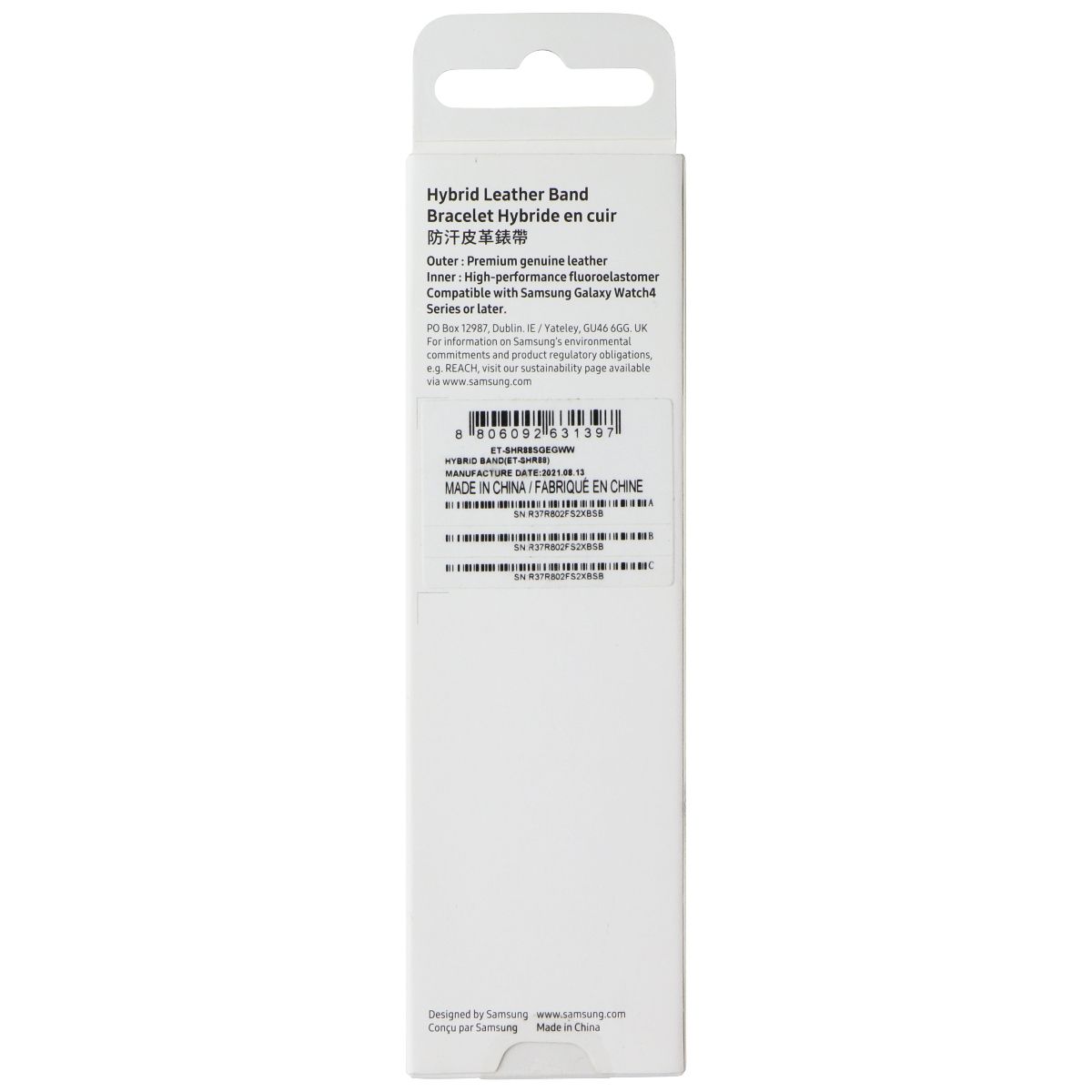 Samsung Hybrid Leather Band for Galaxy Watch4 & Later (20mm) S/M - Green Smart Watch Accessories - Watch Bands Samsung - Simple Cell Bulk Wholesale Pricing - USA Seller