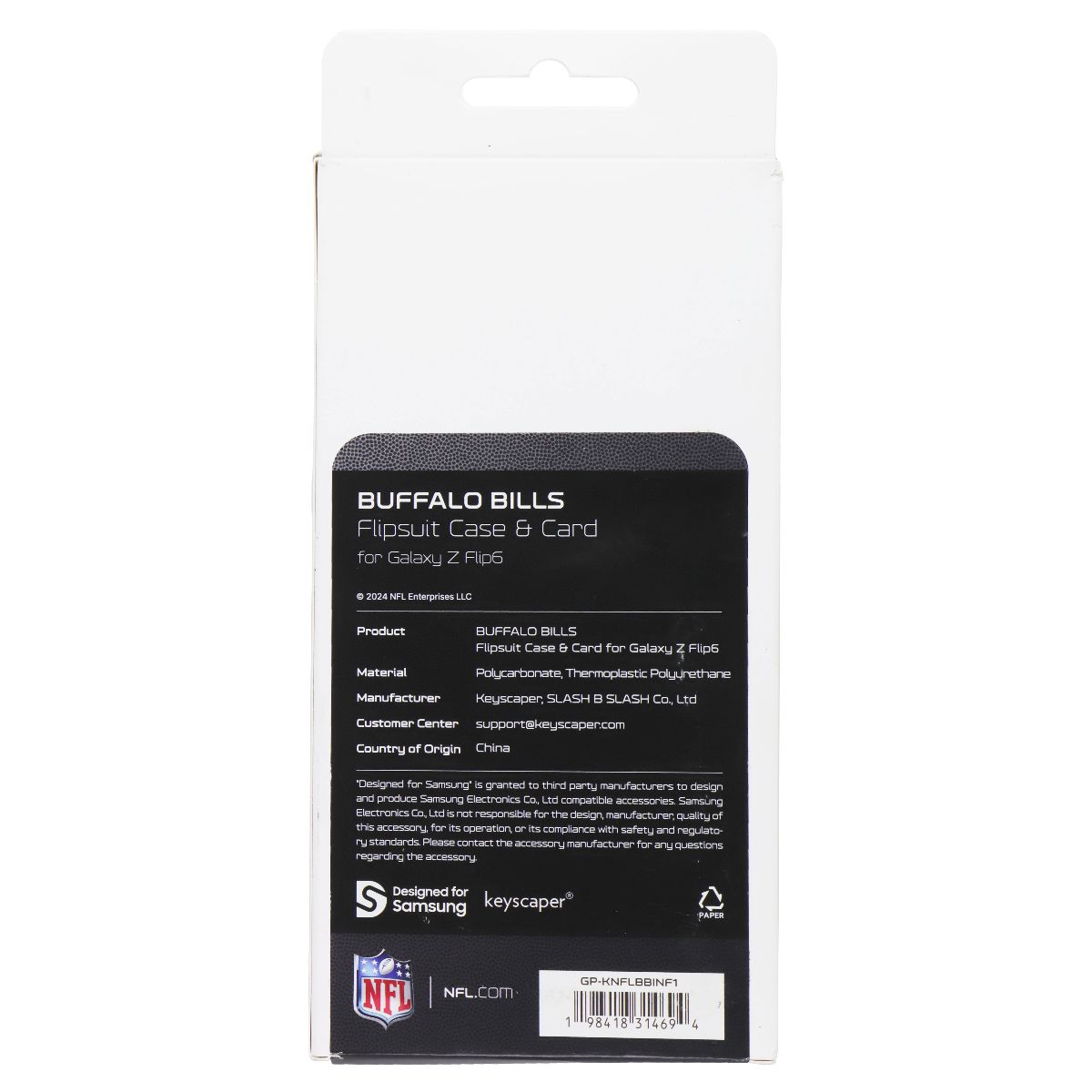 Samsung Flipsuit Case & Card for Galaxy Z Flip6 - NFL Buffalo Bills Cell Phone - Cases, Covers & Skins Samsung - Simple Cell Bulk Wholesale Pricing - USA Seller