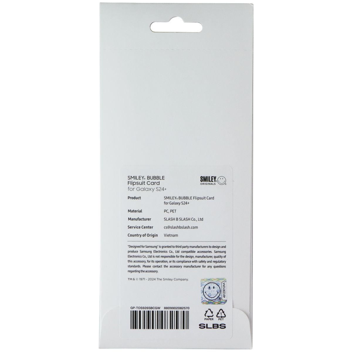 Samsung Interactive Flipsuit Card for Galaxy S24 Plus - Smiley Bubble / Green