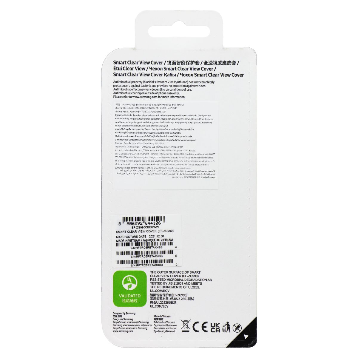 Samsung Smart Clear View Cover for Galaxy S21 FE 5G - Dark Gray Cell Phone - Cases, Covers & Skins Samsung - Simple Cell Bulk Wholesale Pricing - USA Seller