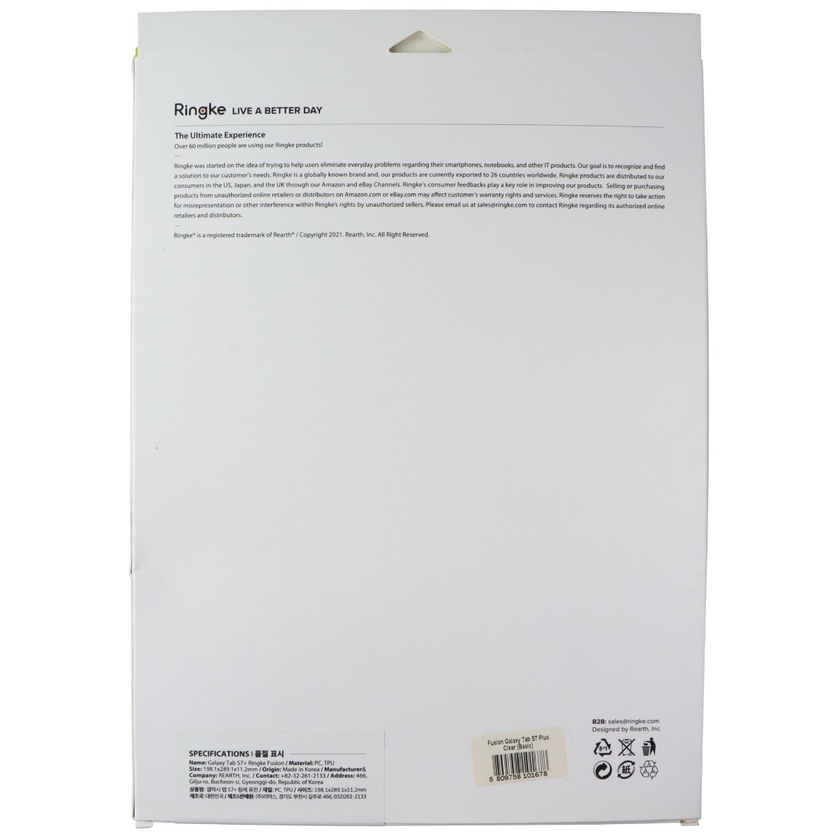 Ringke Fusion Case for Samsung Galaxy Tab (S7+) Plus - Clear iPad/Tablet Accessories - Cases, Covers, Keyboard Folios Ringke - Simple Cell Bulk Wholesale Pricing - USA Seller