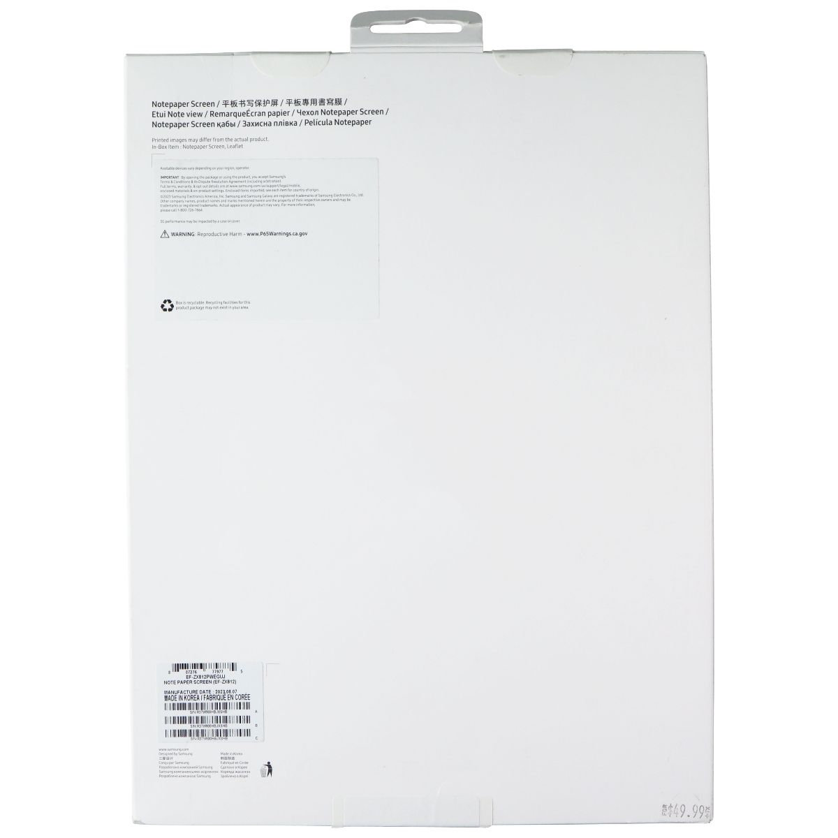 Samsung Official Notepaper Screen Writing Panel for Galaxy Tab S9+/S9+ 5G iPad/Tablet Accessories - Other Samsung - Simple Cell Bulk Wholesale Pricing - USA Seller