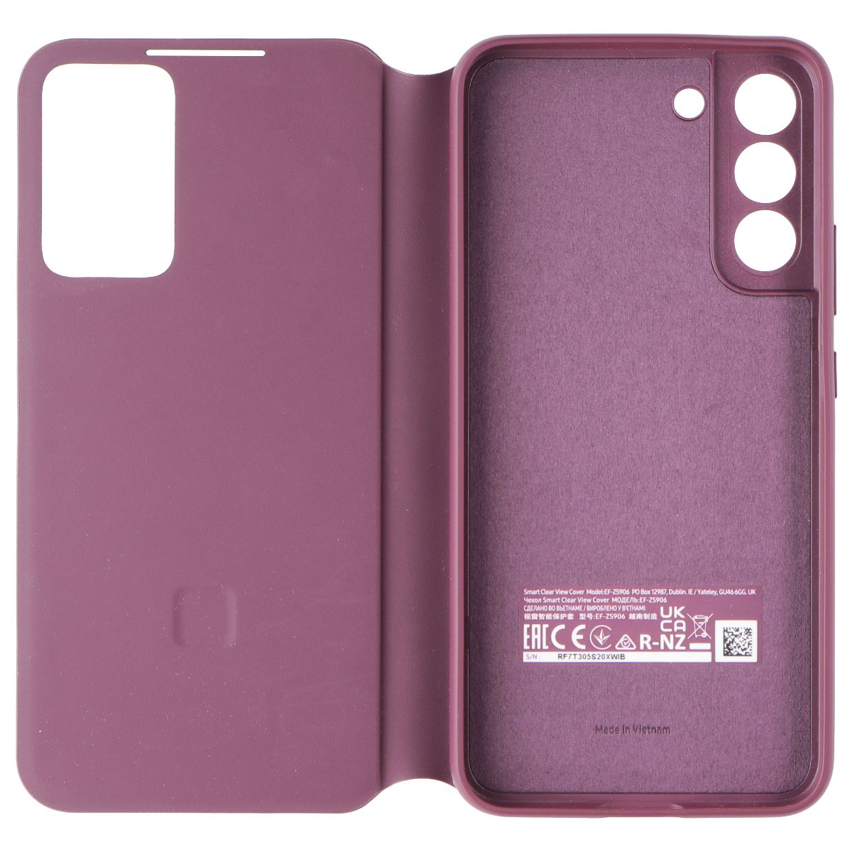 Samsung Official Smart Clear View Cover for Samsung Galaxy S22+ (Burgundy) Cell Phone - Cases, Covers & Skins Samsung - Simple Cell Bulk Wholesale Pricing - USA Seller